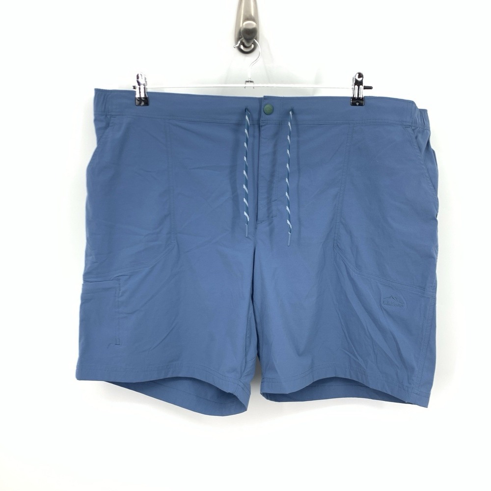 LL Bean Men Size‎ XXXL Shorts Blue Nylon Stretch Quick Dry Swim Chinos 9"